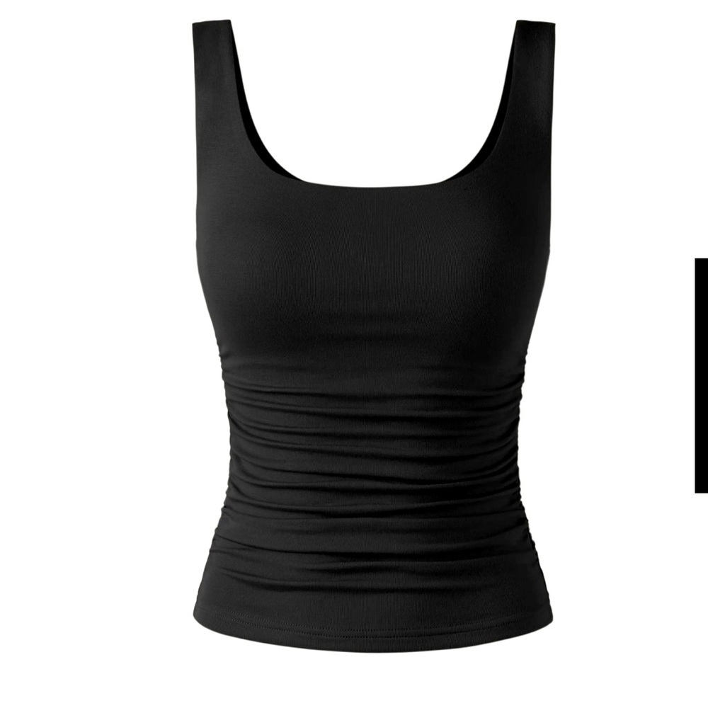 OGL Eco-SkinKiss®2.0 Ruched Sides Square Brami Tank Top-Hip Length